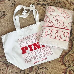 NWT Victoria’s Secret Pink Tote and Towel Beach Yoga Bundle